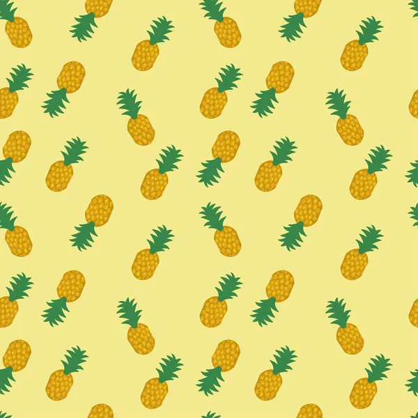 Modello di ananas senza cuciture su sfondo bianco . — Vettoriale Stock