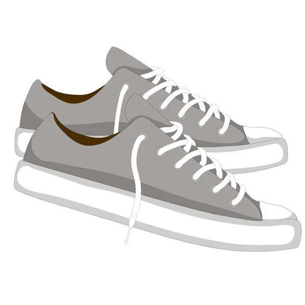 ファッショナブルな女性靴スニッカーズ白で隔離要素 — ストックベクタ