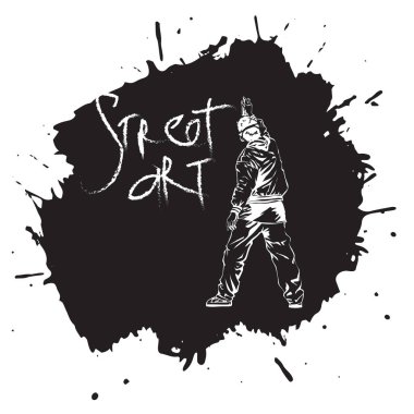 Grafiti adam sokak sanatı duvara yapar..