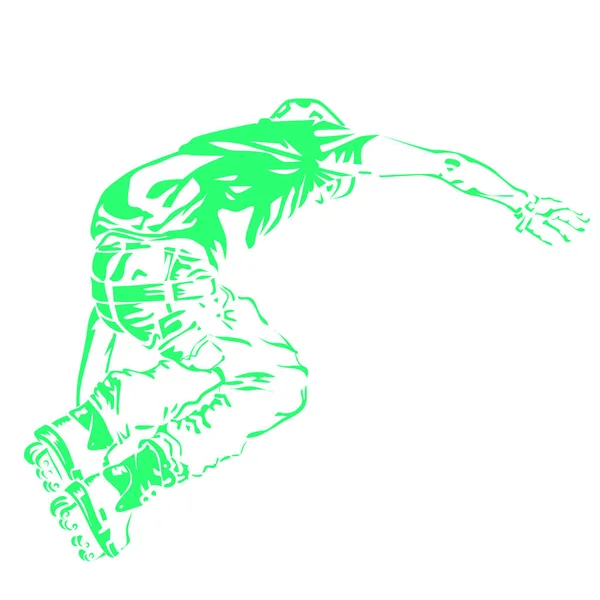 Roller skating. Grunge trend handcrafted splash background. Good for print, web, flayer design. — Stock Vector