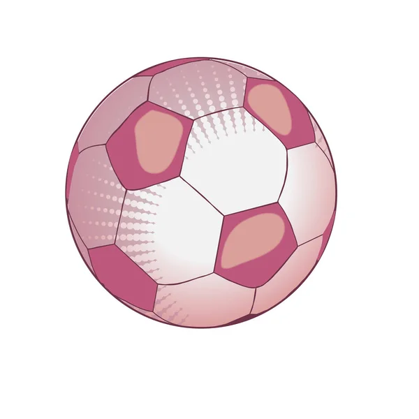 Μπάλα για να παίζουν ποδόσφαιρο σε απαλούς τόνους του ροζ. Soccerball. Εικονογράφηση διάνυσμα. Απομονωμένα σε λευκό φόντο — Διανυσματικό Αρχείο
