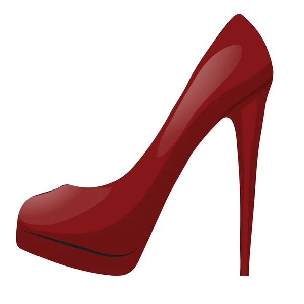 Ілюстрація червоного черевика з високим каблуком. Ізольовані на білому тлі. Векторні ілюстрації — стоковий вектор