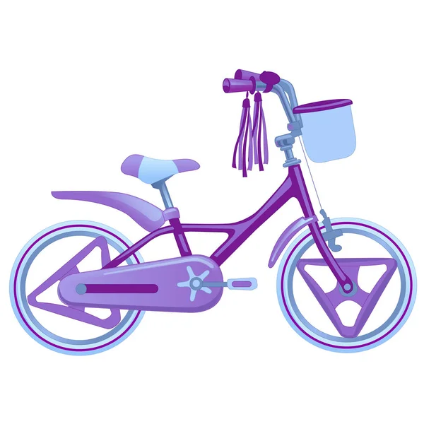 Aranyos gyerek kerékpár. Vektoros illusztráció elszigetelt fehér background — Stock Vector
