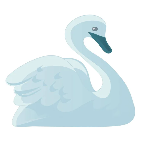 Vector images of swan in a simple style on a white background. — Stock Vector