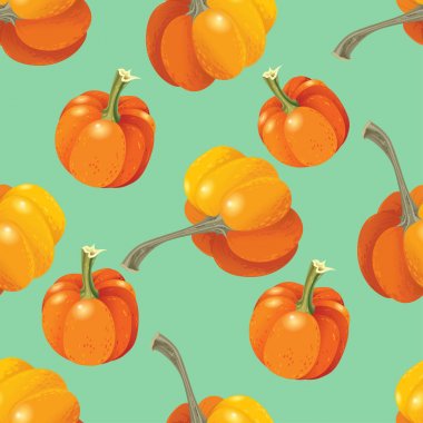 Turuncu kabak seamless modeli. Vektör