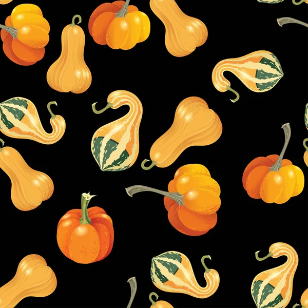 Farklı turuncu kabak seamless modeli. Vektör