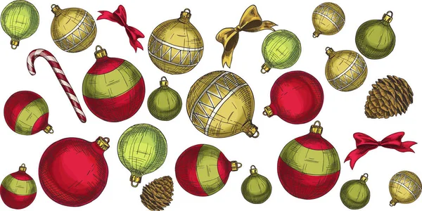 Бесшовный рождественский узор с элементами и украшениями. Векторная иллюстрация — стоковый вектор