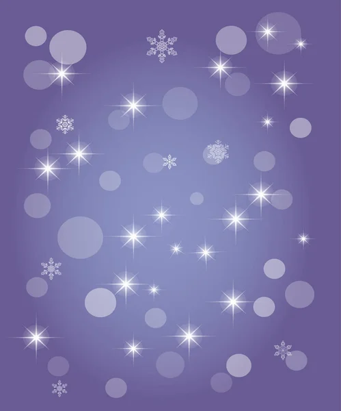 Fond abstrait de Noël de flocons de neige en cristal, étoiles scintillantes brillantes, faits saillants et scintillements. Illustration vectorielle . — Image vectorielle