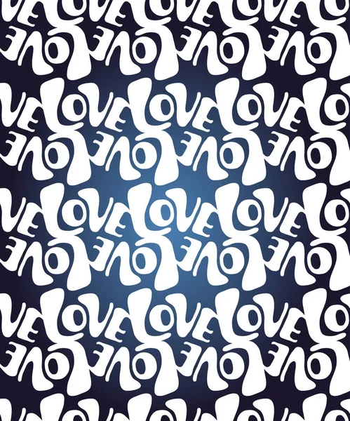 Векторний безшовний візерунок зі знаком "LOVE" на темно-синьому фоні . — стоковий вектор