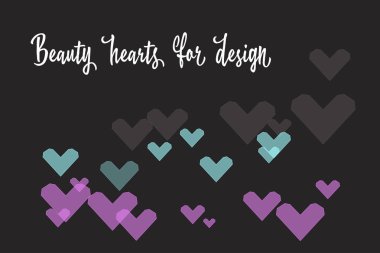 Kart kalpler siyah bir arka plan ile. Vektör çizim.