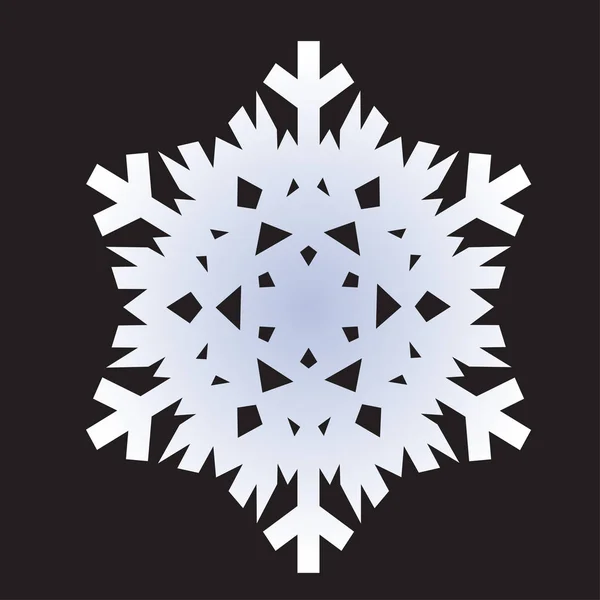 Illustrazione vettoriale fiocchi di neve. Icona fiocco di neve bianco isolato su sfondo nero. Simbolo di neve, vacanza, freddo, gelo. Elemento di design invernale . — Vettoriale Stock