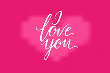 Mutlu Sevgililer günü kartı. I Love You yazı romantik. El hat yazılı. Vektör tasarımı.
