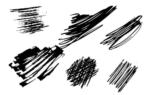 Conjunto de líneas de textura abstracta en blanco y negro y dibujo. Ilustración vectorial . — Vector de stock