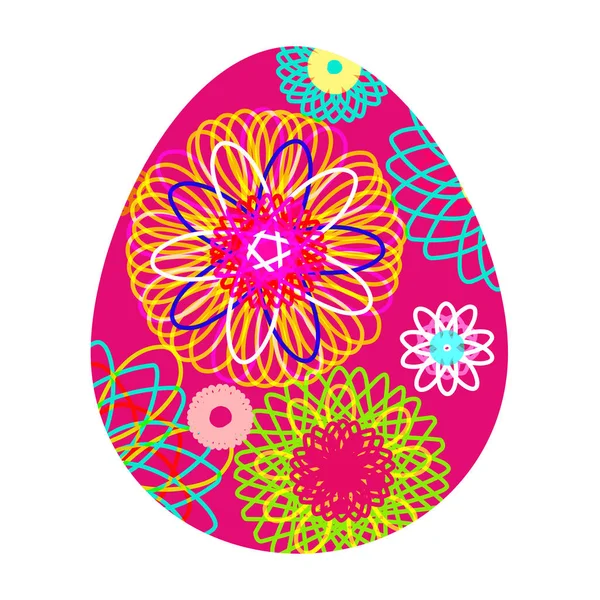 Színes húsvéti tojás fényes mintával. Vektor illusztráció elszigetelt fehér háttér. Ügyfél az ünnepi design és kártyák. — Stock Vector