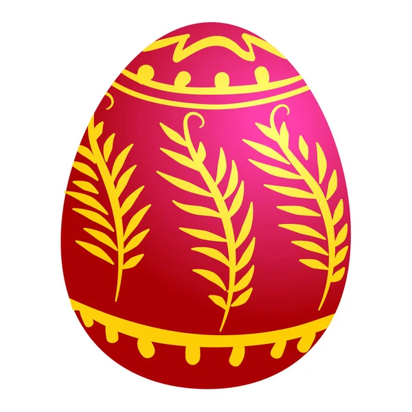 Colored Easter egg. Vector illustration isolated on white background. Clipart for the holiday design and cards. — Stock Vector