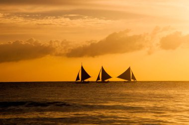 güzel gün batımında boracay, Filipinler