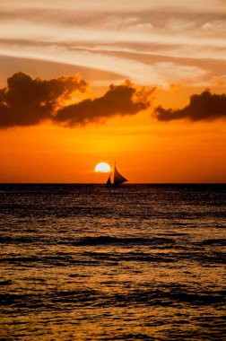 güzel gün batımında boracay, Filipinler