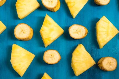 Kadar dilim ananas, muz desen arka plan doku kapatın.