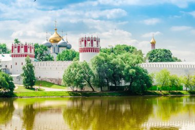 Moskova, Rusya Novodevichy manastır manastırda görünümünü. UNESCO Dünya Miras Listesi