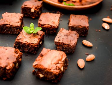 Çikolatalı kek brownie desen Üstten Görünüm