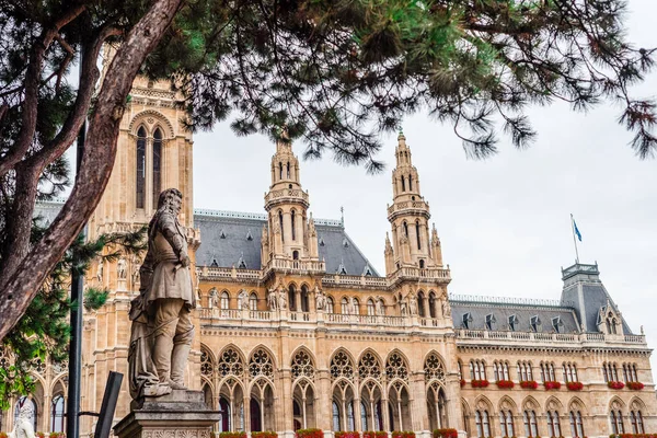 Architektura Austrii Viena, ratusz. Rathaus, Austria — Zdjęcie stockowe