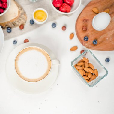 Günaydın, metin alanı en iyi manzaralı sağlıklı kahvaltı