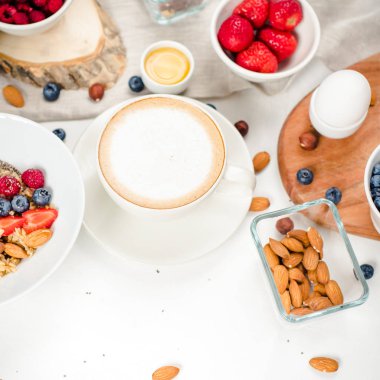 Günaydın, metin alanı en iyi manzaralı sağlıklı kahvaltı