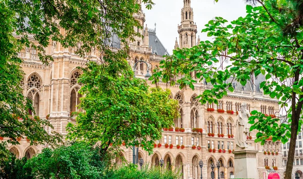 City hall, Viyana, Avusturya rathouse yakınındaki güzel park — Stok fotoğraf