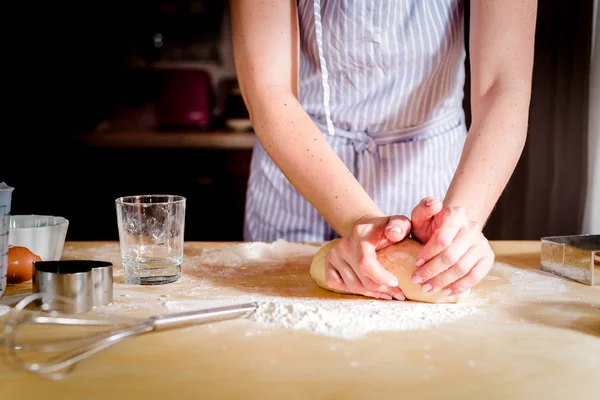 Kock Knådar Deg För Bakning Koncept Matlagning Bageri — Stockfoto