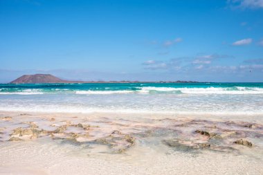 Kuzey Fuerteventura, Corralejo bayrak plajı.