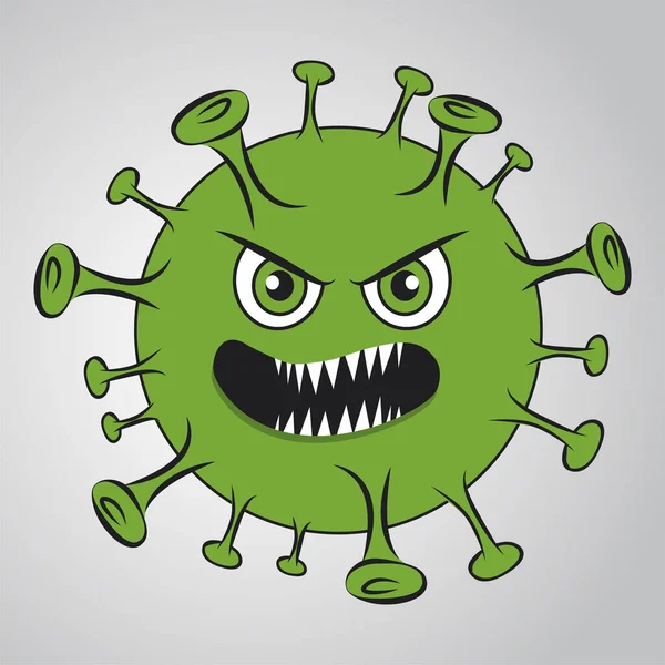 Illustrazione Del Cartone Animato Coronavirus Pericolo Malattia Rischio Salute Pubblica — Vettoriale Stock