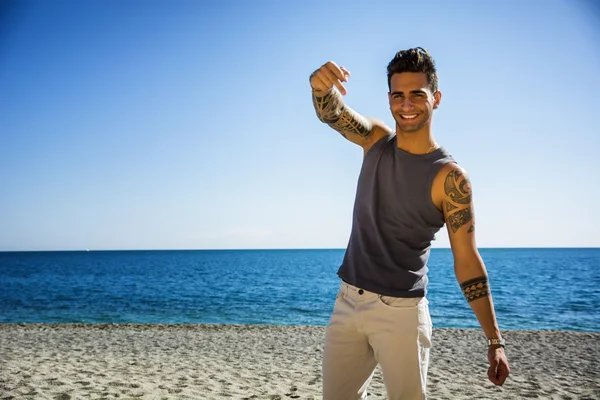 Young Man at Beach — Stock Photo, Image