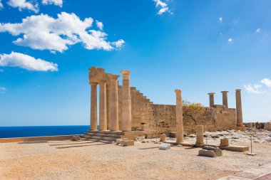 Dor Tapınağı, Athena Lindia üzerinde Lindos Akropol (Rhodes, Yunanistan)