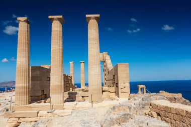 Dor Tapınağı, Athena Lindia üzerinde Lindos Akropol (Rhodes, Yunanistan)