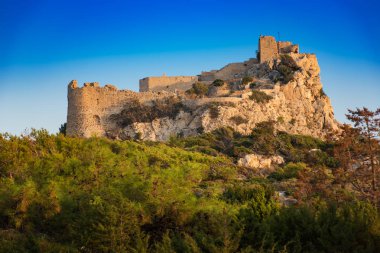 Kastelos kalesinde Kritinia hill (ada, Rodos, Yunanistan)