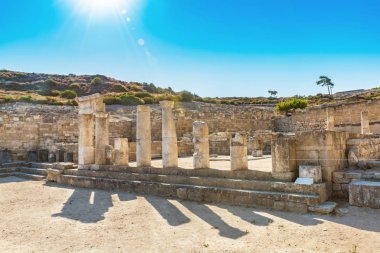 Sütun Kamiros şehir (Island, Rodos, Yunanistan Dor Tapınağı)