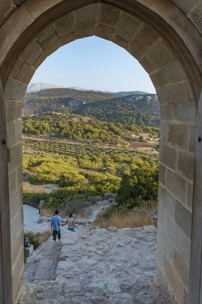 View Doorway Kritinia Castle Island Rhodes Greece — Stock Photo, Image