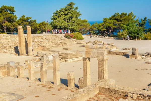 Visita Guidata Nell Antica Città Kamiros Isola Rodi Grecia — Foto Stock