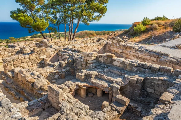 Rovine Dell Antica Città Kamiros Isola Rodi Grecia — Foto Stock