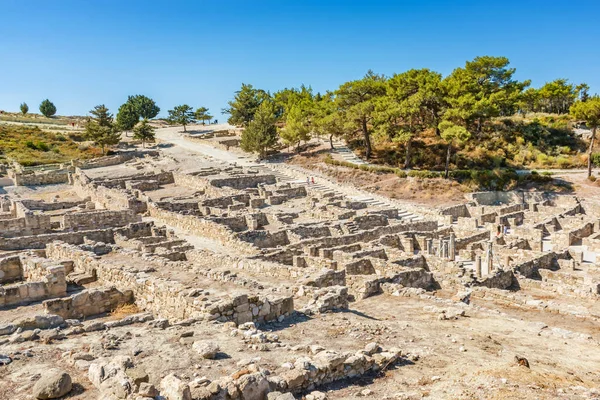 Hellenistycznych Domach Starożytnego Miasta Kamiros Wyspa Rodos Grecja — Zdjęcie stockowe