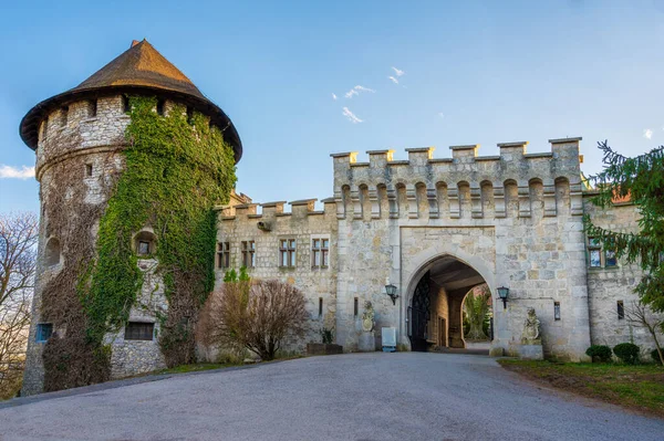 Puerta Entrada Del Castillo Medieval Smolenice Eslovaquia — Foto de Stock