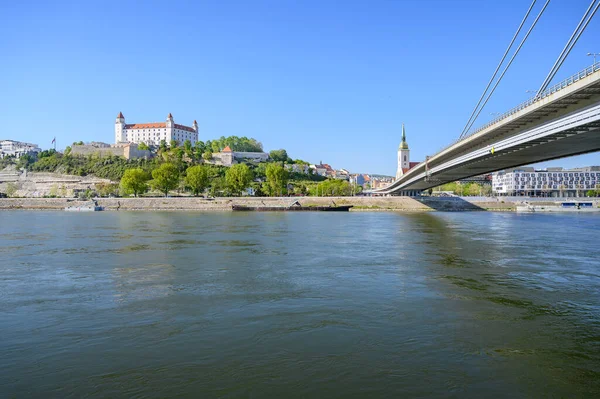 View of Bratislava castle on other bank of Danube river (Bratislava, Slovakia)