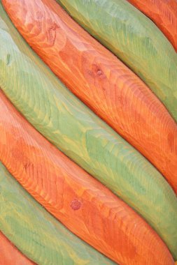 Turuncu yeşil ile ahşap arka plan