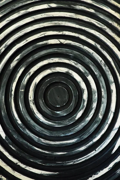 円形パターンの催眠と鉄パネル — ストック写真