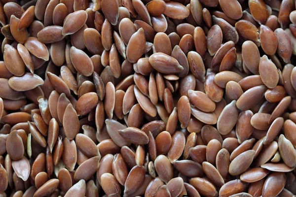 Brown flax seeds for healthy cereal view — Stock Photo, Image