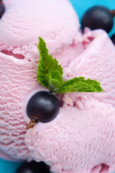 Eis aus schwarzen Johannisbeeren und Beeren — Stockfoto