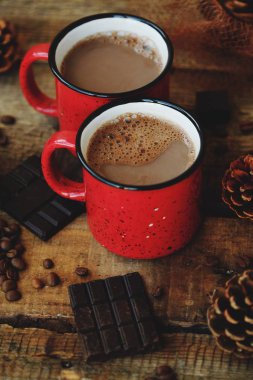 Leziz kakao ve çikolata ahşap tablo