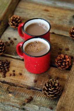 Leziz kakao ve çikolata ahşap tablo