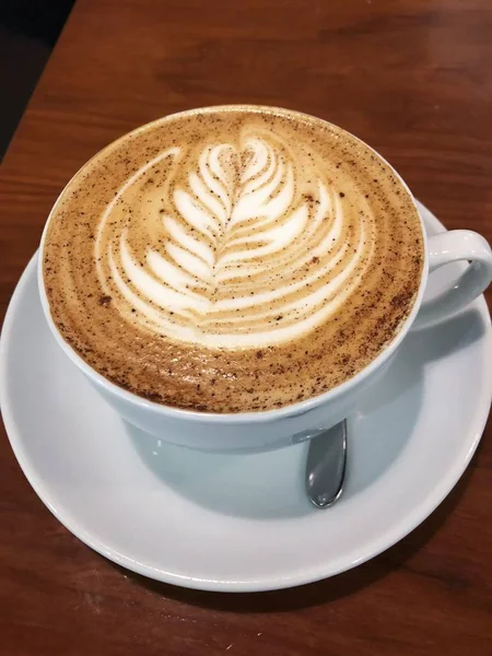 Delicious Cappuccino Coffee Beautiful Mug — Stock Photo, Image