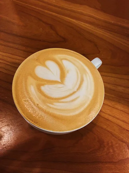 Nefis Cappuccino Kahve Güzel Bir Kupa — Stok fotoğraf